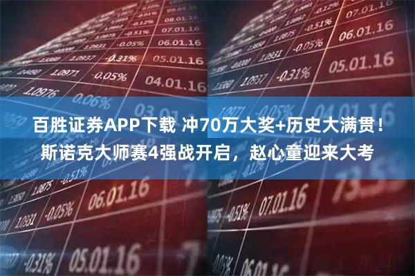 百胜证券APP下载 冲70万大奖+历史大满贯！斯诺克大师赛4强战开启，赵心童迎来大考